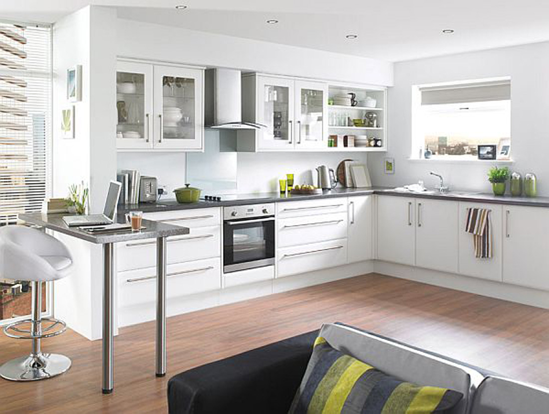 kitchen white wall rustic decor