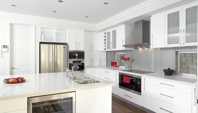 Glossy white kitchen design
